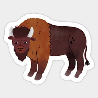 Bison Painting Hand Drawn Sticker